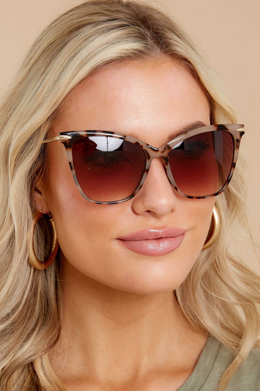 Accessories Red Dress Sunglasses | Glamorous Glance Brown Fade Sunglasses Ivory Tortoise