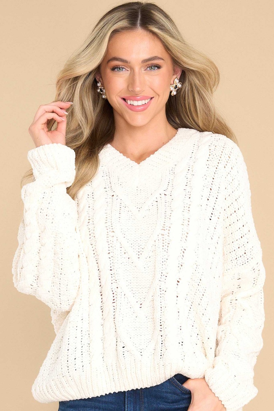 Clothing Red Dress Casual Tops | Snuggly Sensation Sweater Ivory