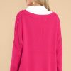 Clothing Red Dress Casual Tops | Giving Cheers Cotton Sweater Hot Pink