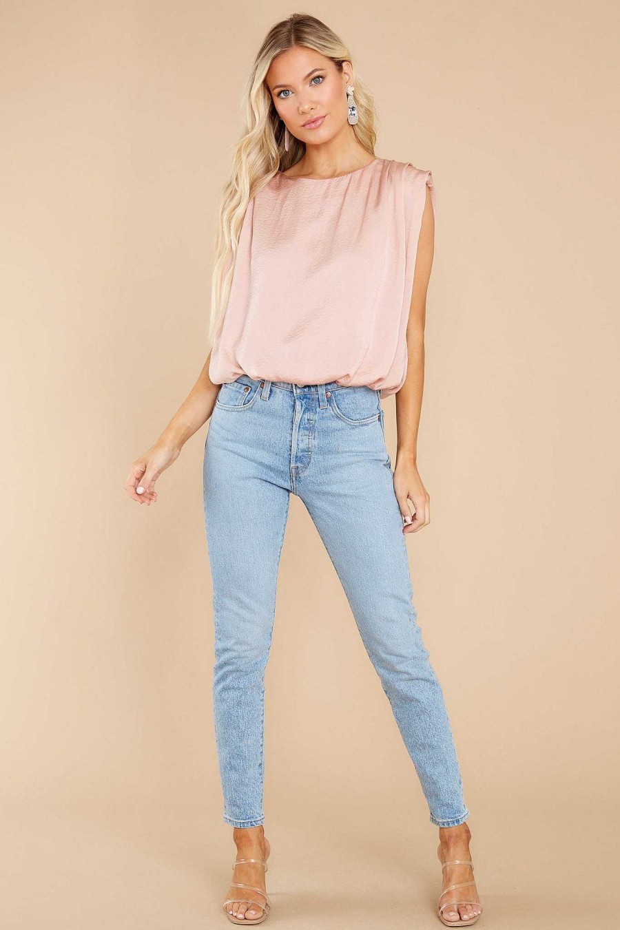 Clothing Red Dress Blouses & Shirts | It'S So Simple Top Light Pink