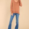 Clothing Red Dress Casual Tops | Traveling Far Sweater Caramel