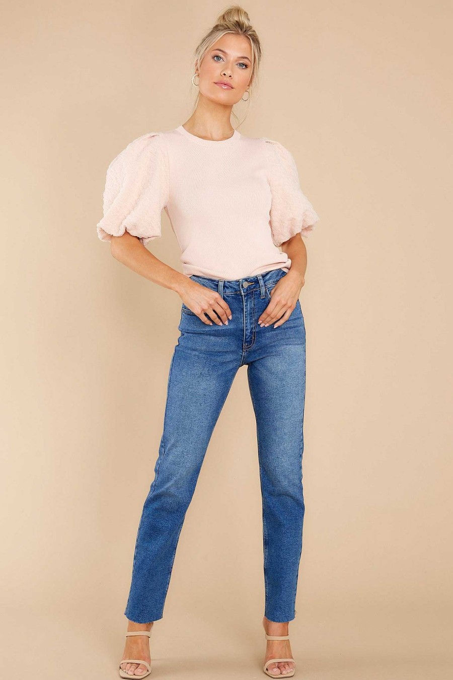Clothing Red Dress Blouses & Shirts | Worth My Attention Top Blush Pink