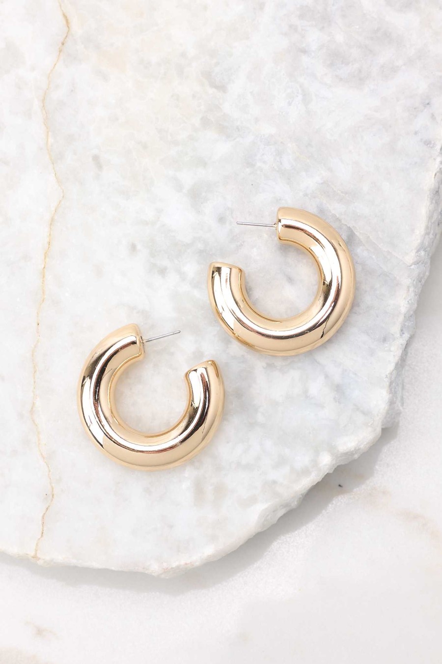 Jewelry Red Dress | Give Me Time Hoop Earrings Gold