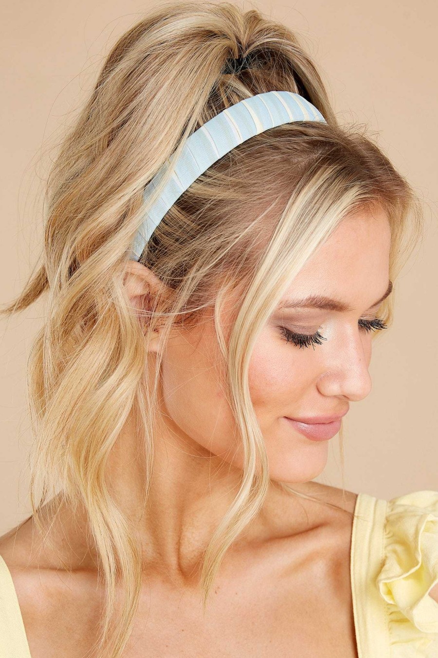 Accessories Red Dress Hair Accessories | Bow Down Aqua And Yellow Headband Blue