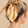 Accessories Red Dress Hair Accessories | Forget Me Knot Scrunchie Gold