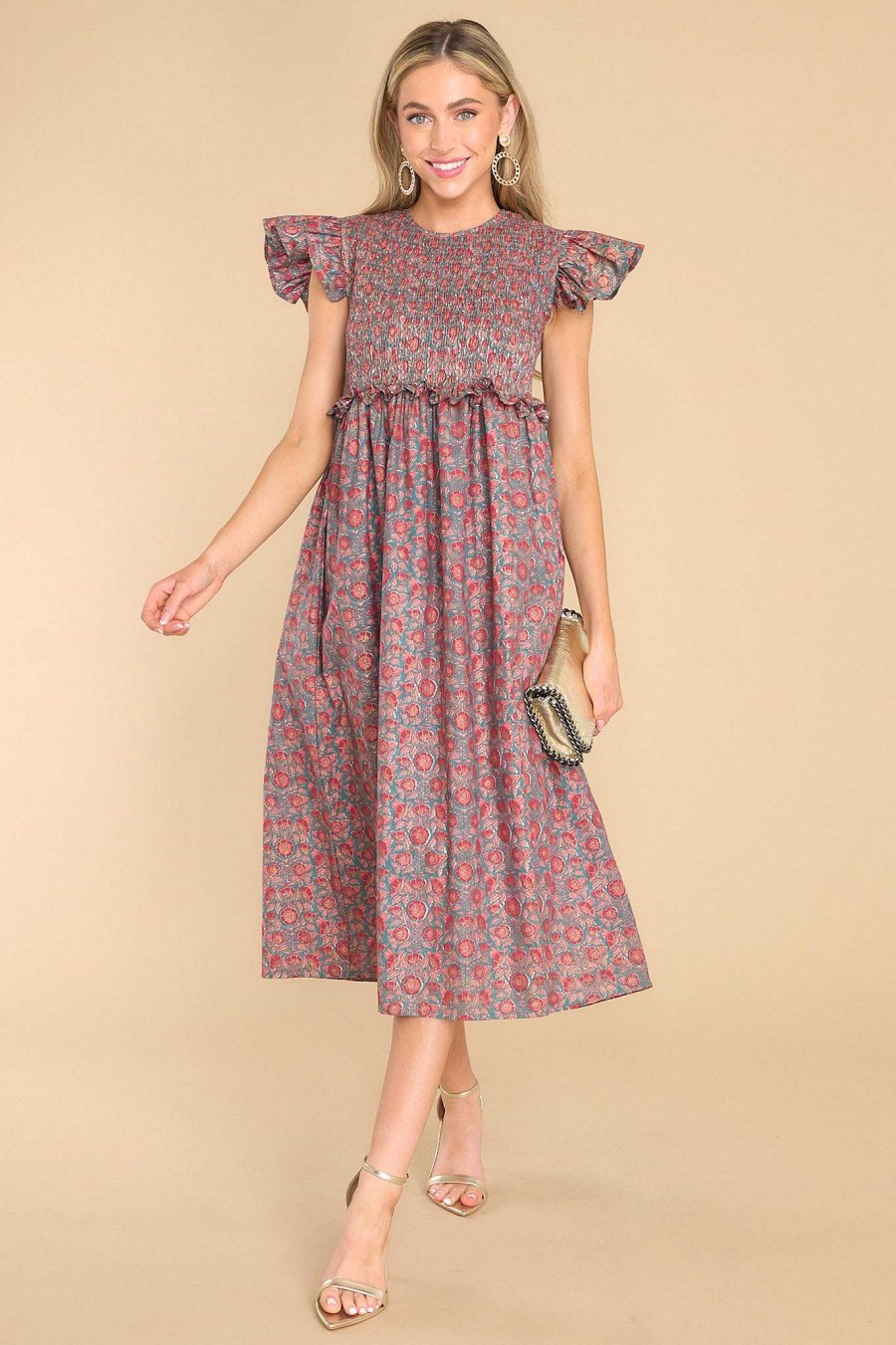Clothing Victoria Dunn Midi Dresses | Primrose Midi Dress Hazel