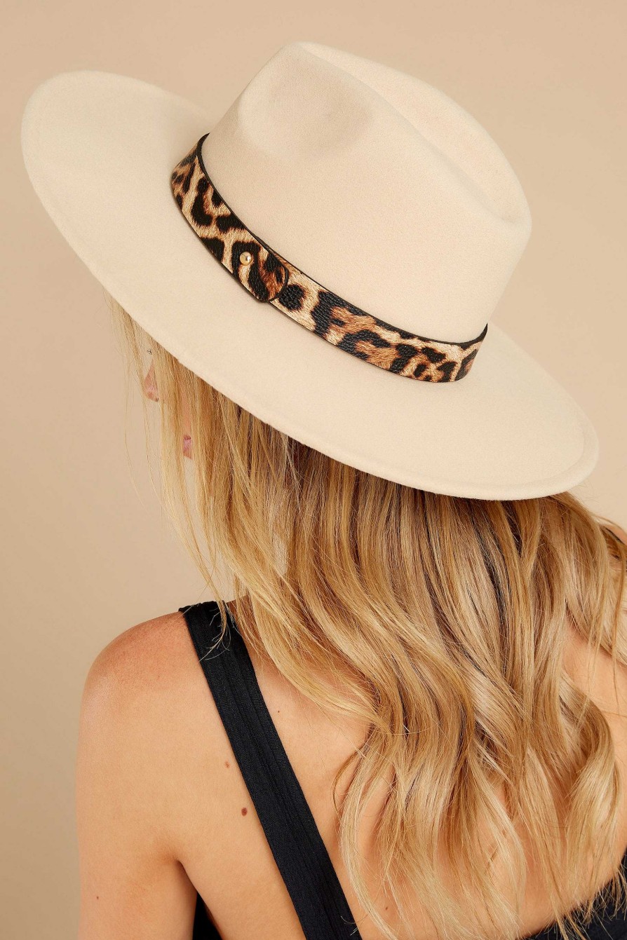 Accessories Red Dress Hats | Wild At Heart Leopard Hat Beige