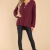Clothing Red Dress Casual Tops | Fireside Chic Sweater Wine