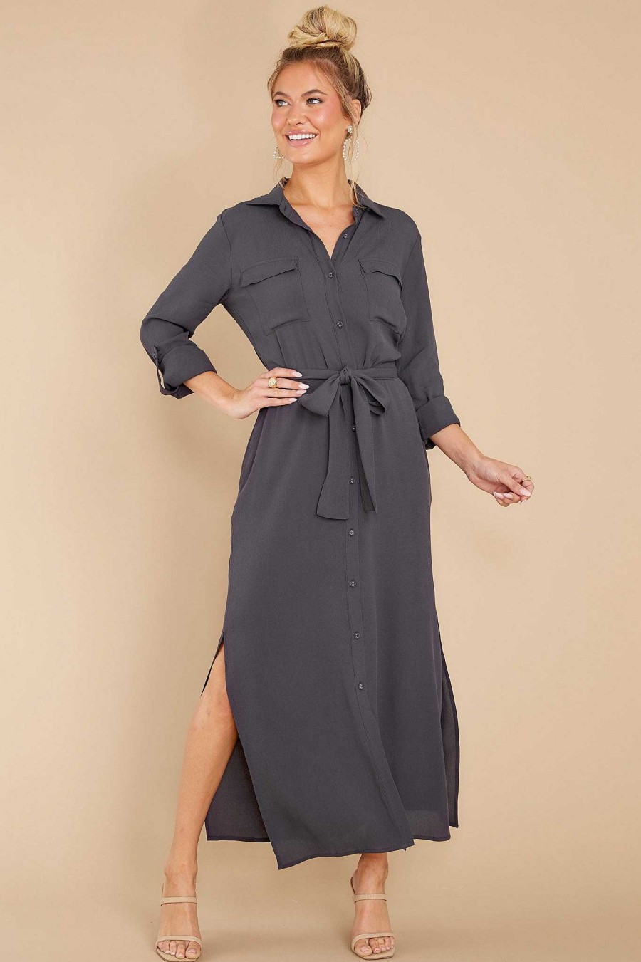 Clothing Red Dress Maxi Dresses | Captured Effortlessly Maxi Dress Charcoal