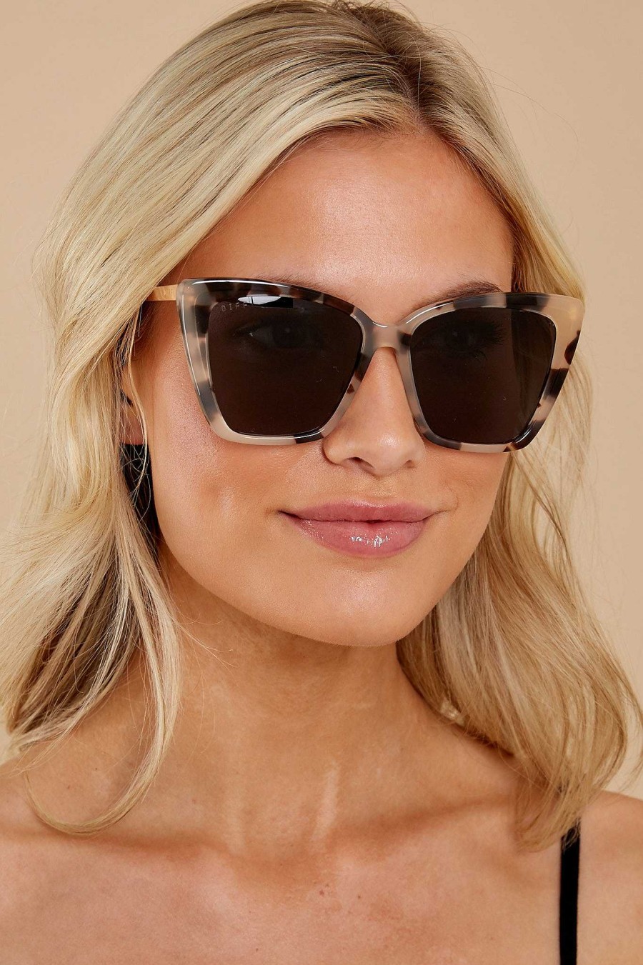 Accessories DIFF Sunglasses | Becky Ii Grey Sunglasses Cream Tortoise
