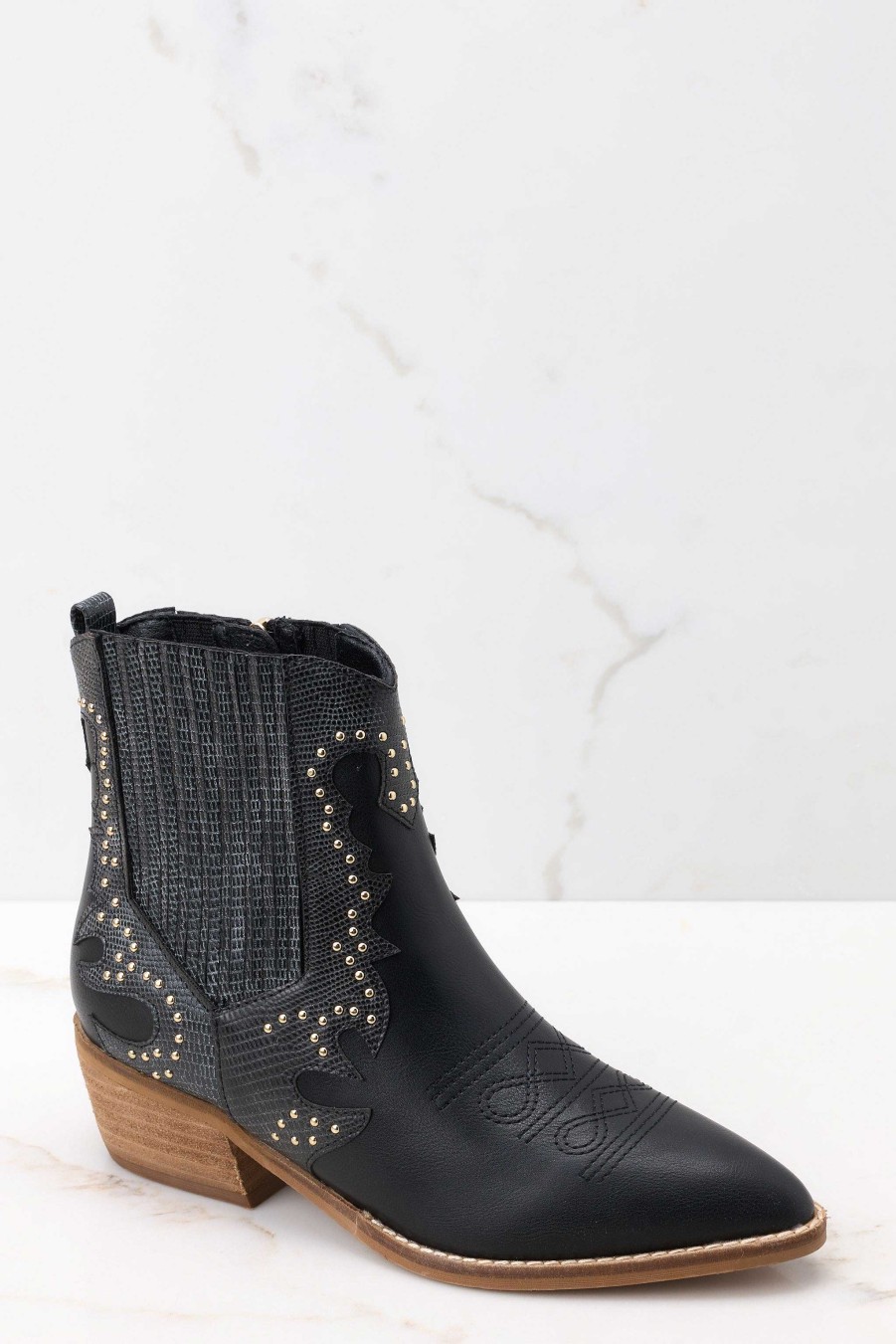 Shoes Red Dress Ankle Booties | Wild West Wonder Boots Black