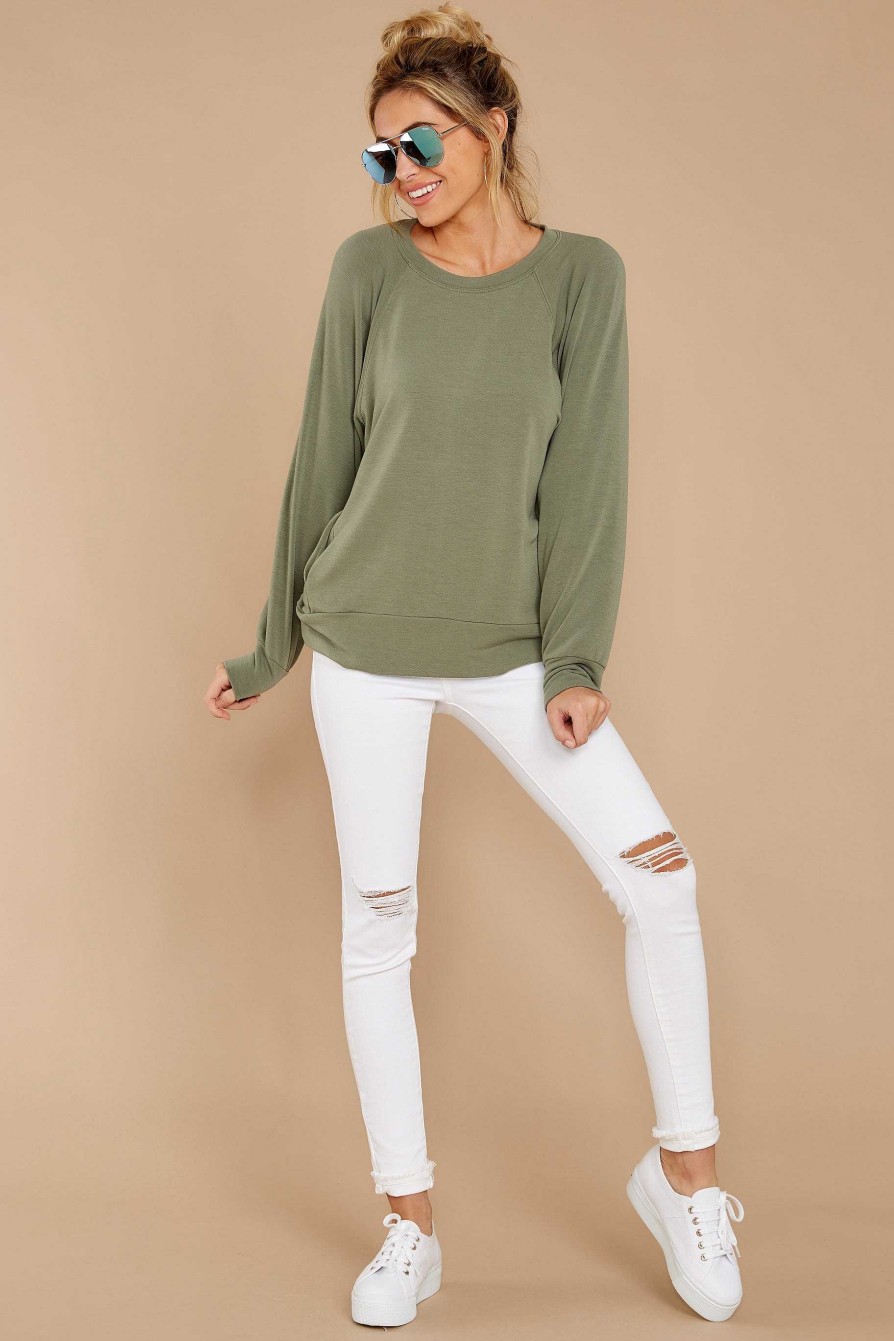 Clothing Jolie Sweaters | Take A Break Sweater Sage Green
