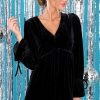 Clothing Red Dress Mini Dresses | Still The Same Faux Velvet Dress Black
