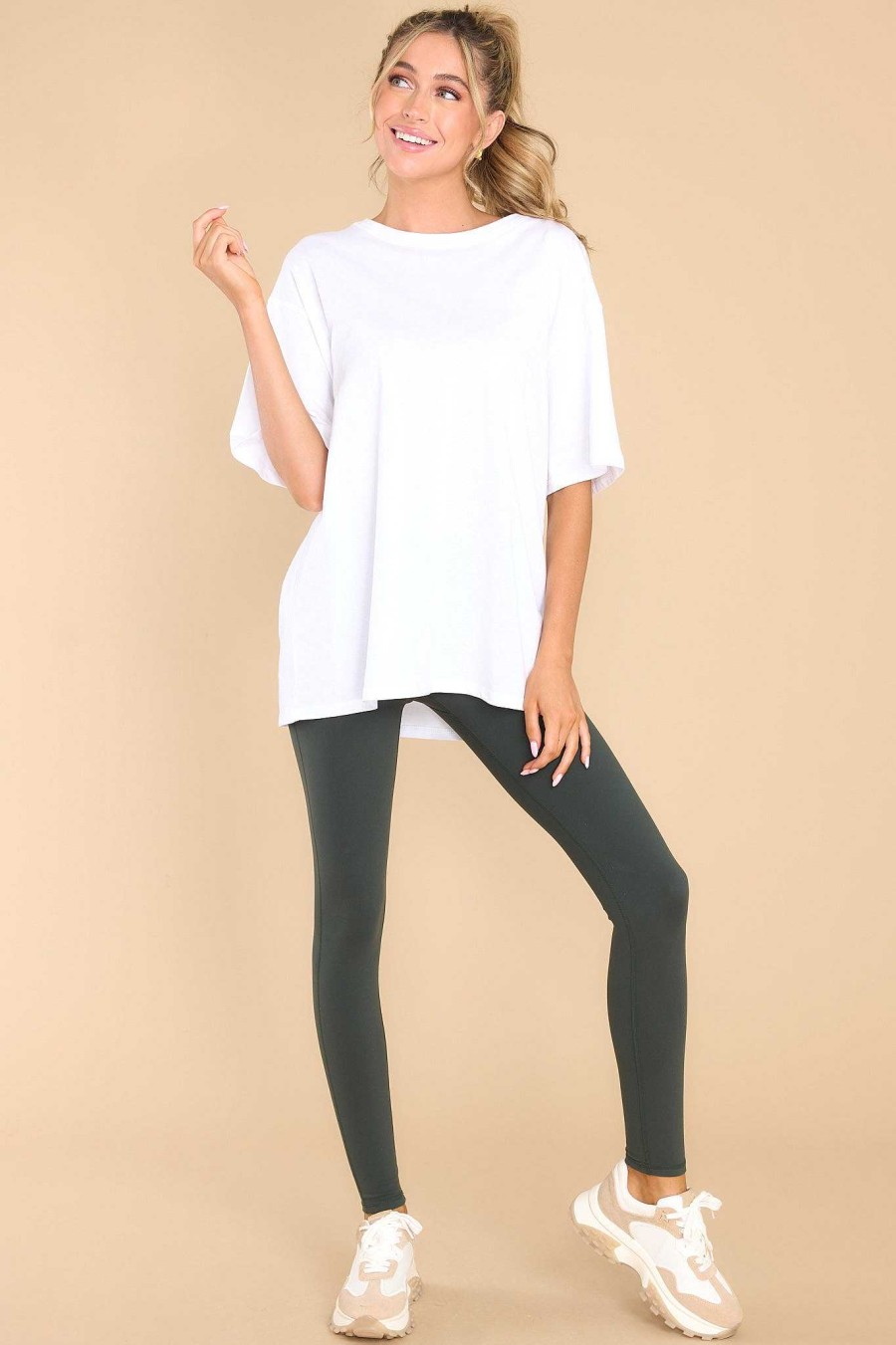Clothing Red Dress Casual Tops | Stay Ready Tee White