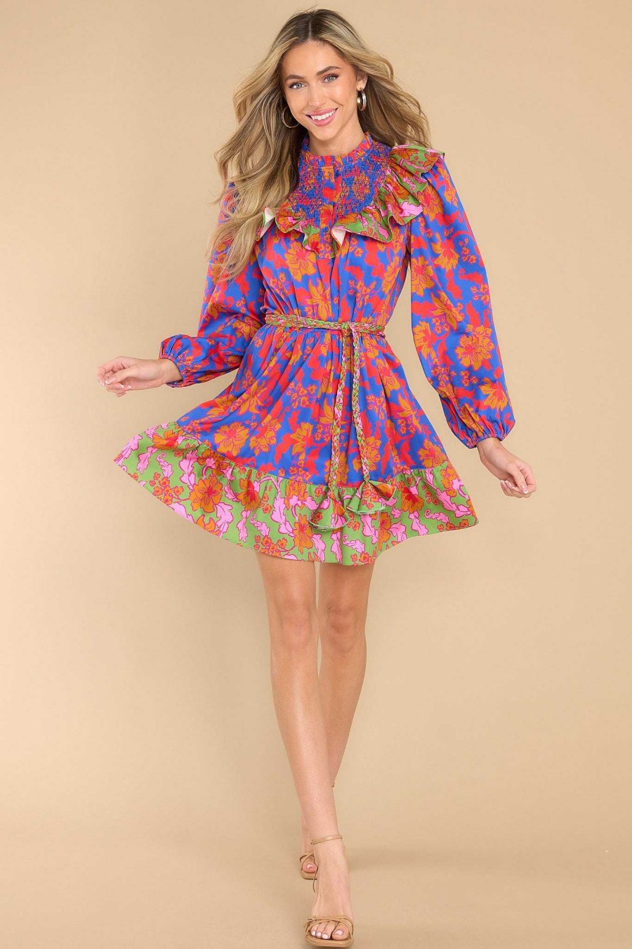 Clothing Alden Adair Mini Dresses | Sutton Cobalt Tea Party Dress Royal Blue