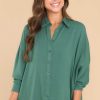 Clothing Red Dress Casual Tops | Off To Work Pine Top Green