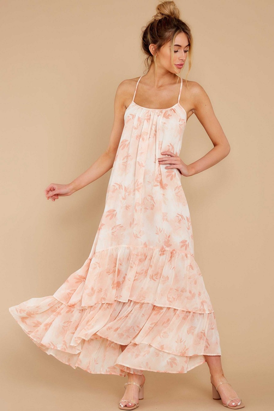 Clothing Red Dress Floral Dresses | Meet Me In Midtown Pink Print Maxi Dress Blush