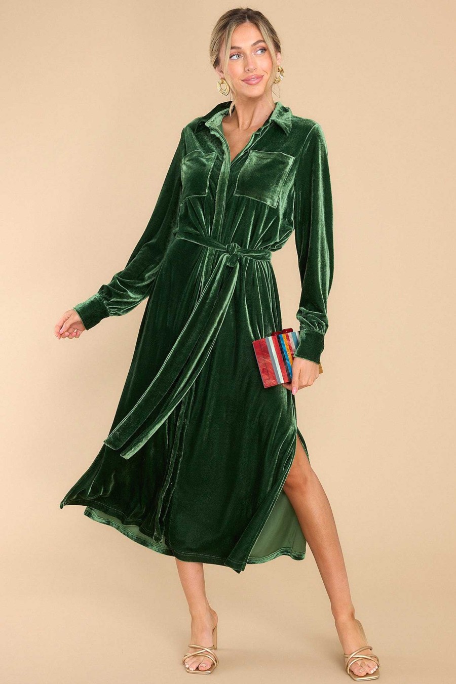 Clothing Aura Midi Dresses | Just Watch Midi Dress Emerald Green