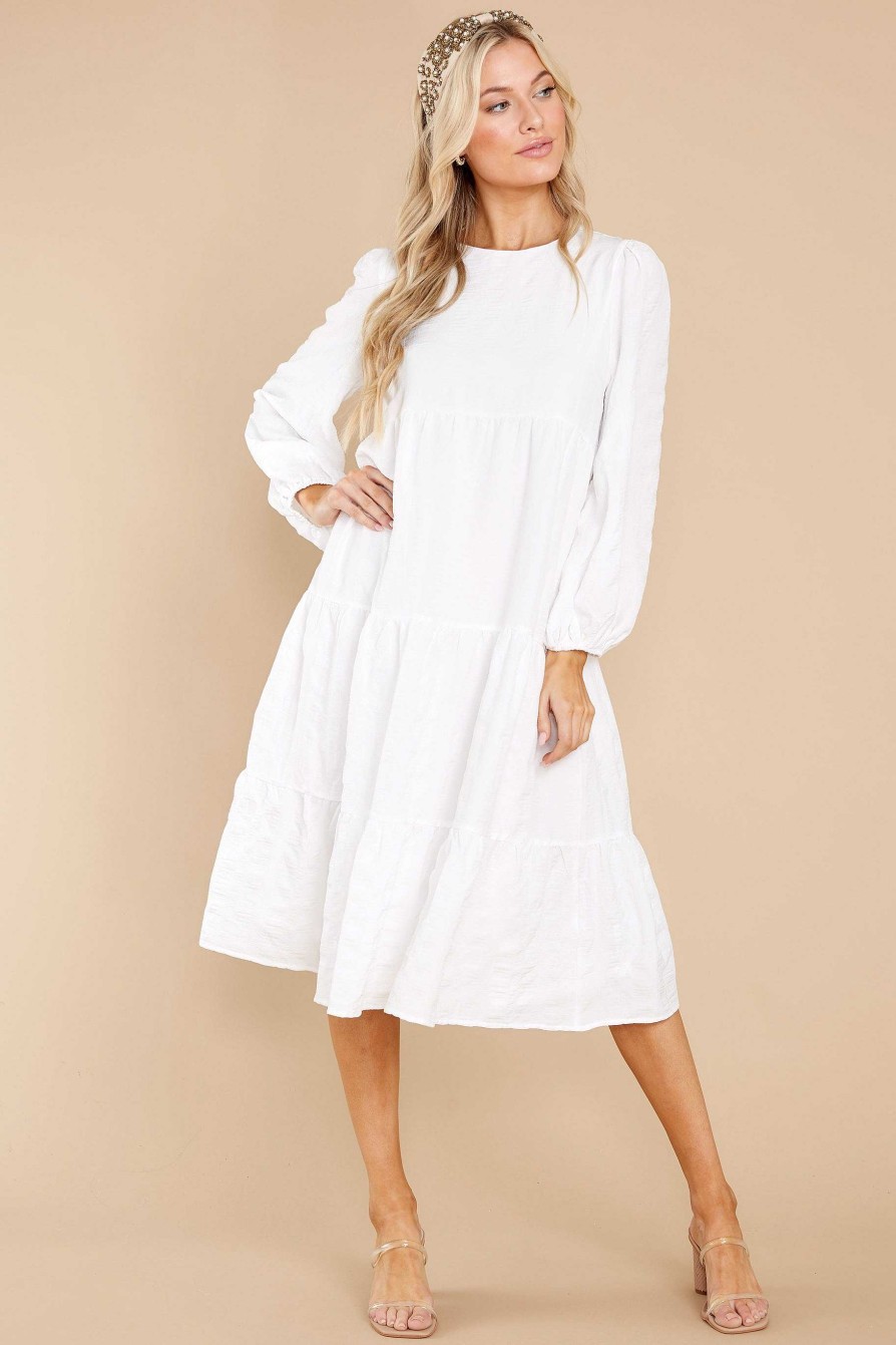 Clothing Aura Midi Dresses | Just Admit It Midi Dress White