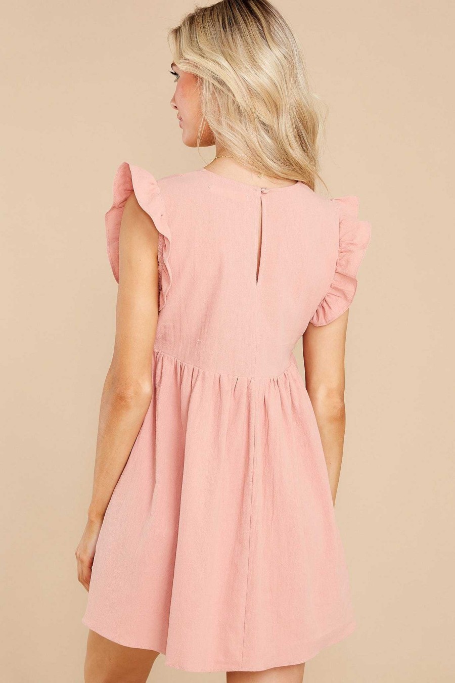 Clothing Red Dress Rompers | Call Me Angel Blush Romper Dress Pink