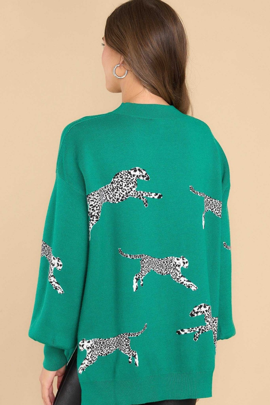Clothing Red Dress Casual Tops | Always Fire Sweater Green
