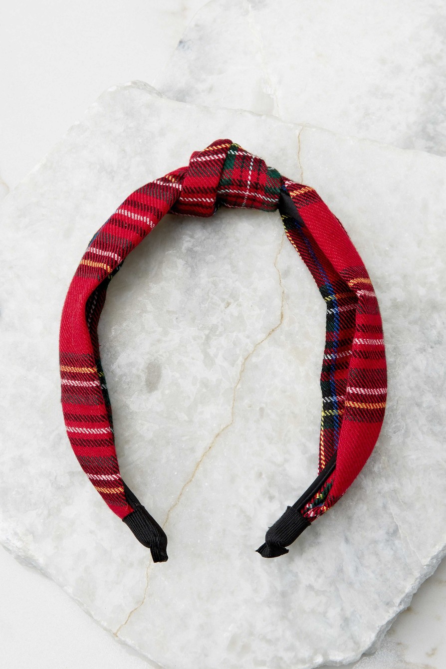 Accessories Red Dress Hair Accessories | Keeping With Tradition Plaid Headband Red