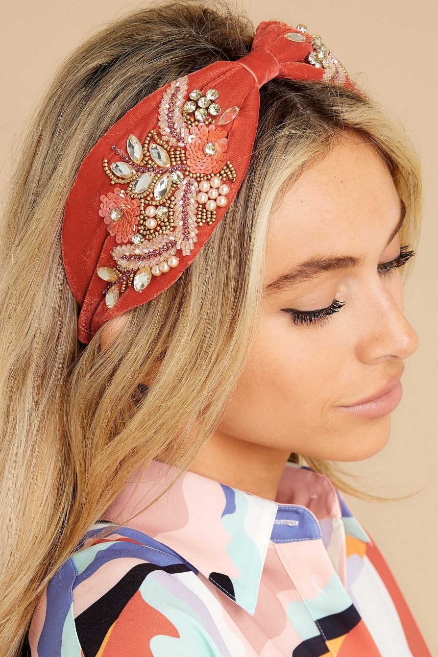 Accessories Treasure Jewels Hair Accessories | Beauty And The Bead Floral Headband Orange
