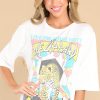 Clothing Recycled Karma Casual Tops | Def Leppard Live On Tour 1987 Tee White