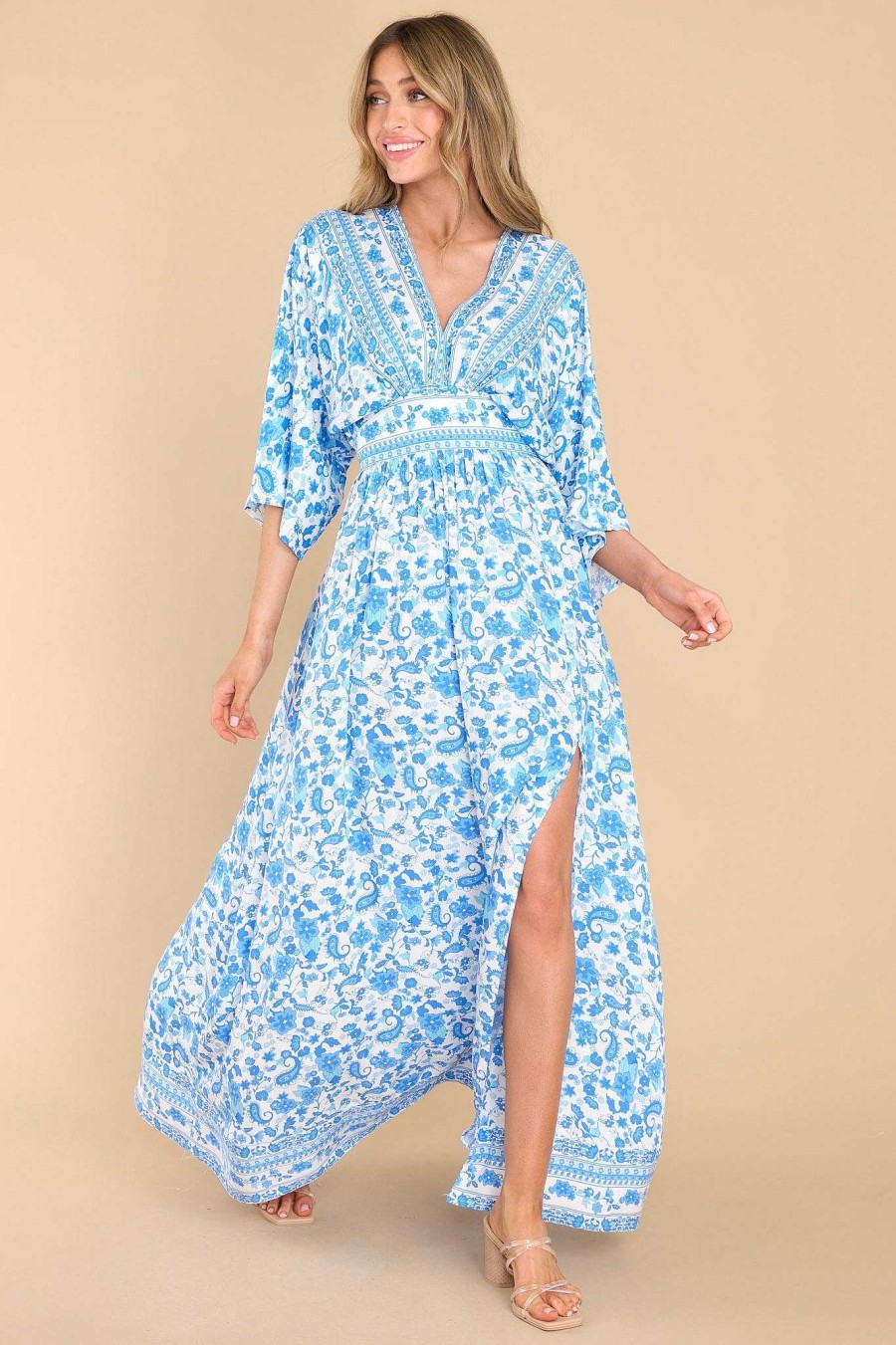 Clothing Red Dress Maxi Dresses | Try Everything Maxi Dress Blue Floral