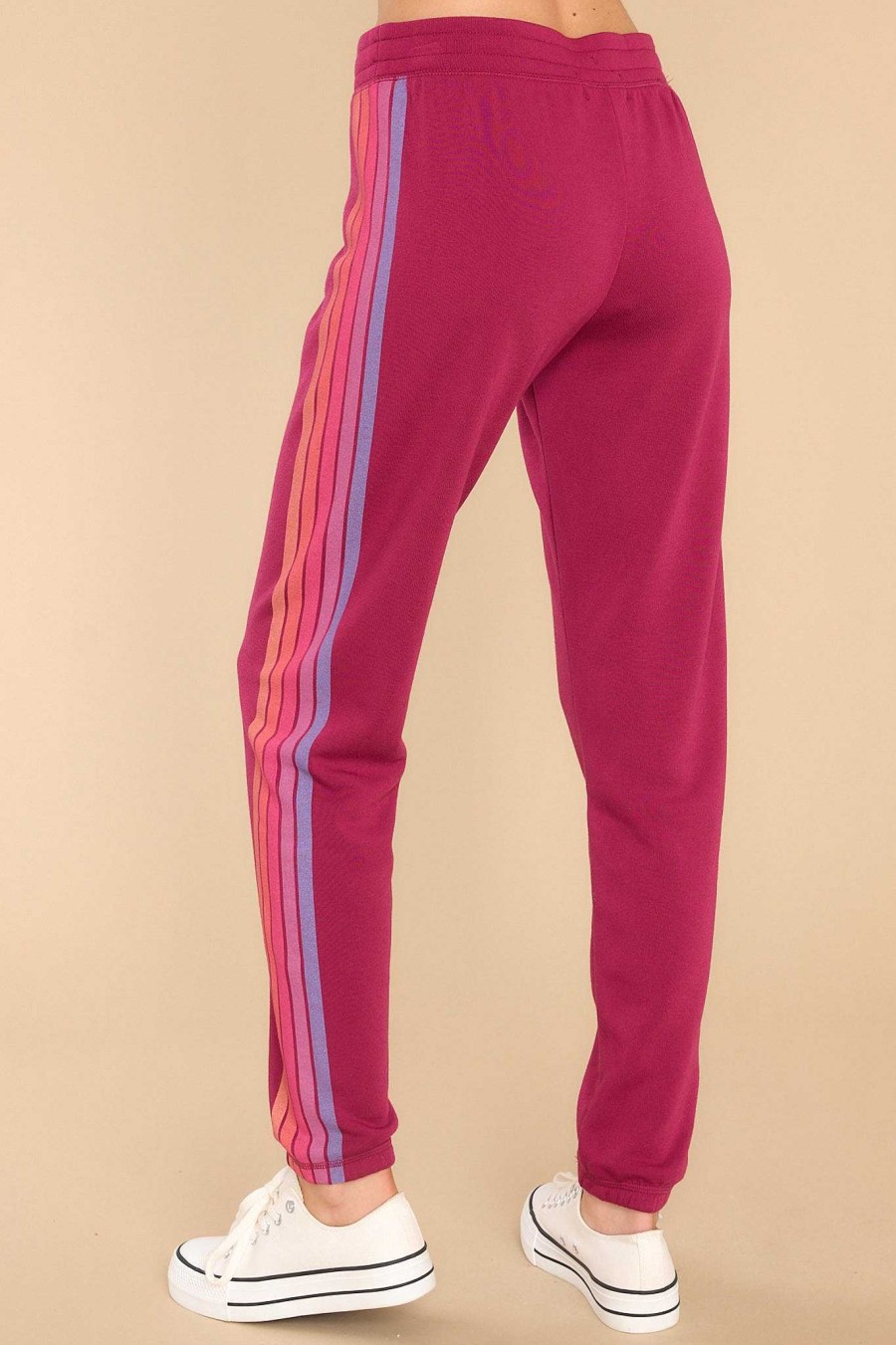 Clothing PJ Salvage Loungewear Bottoms | Retro Rockies Pj Pants Deep Raspberry
