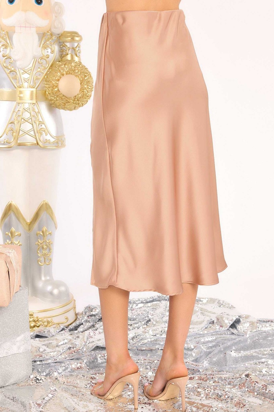 Clothing Red Dress Skirts | Listen To Her Midi Skirt Champagne
