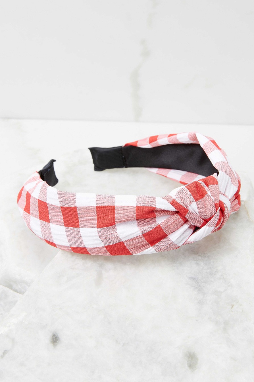 Accessories Red Dress Hair Accessories | Timeless Beauty Headband Red Gingham