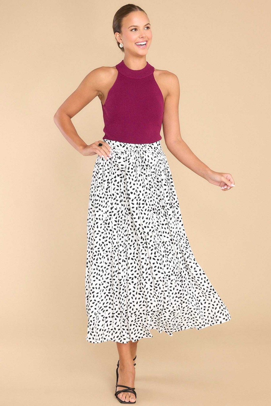 Clothing Red Dress Skirts | Impress Me Midi Skirt White Print