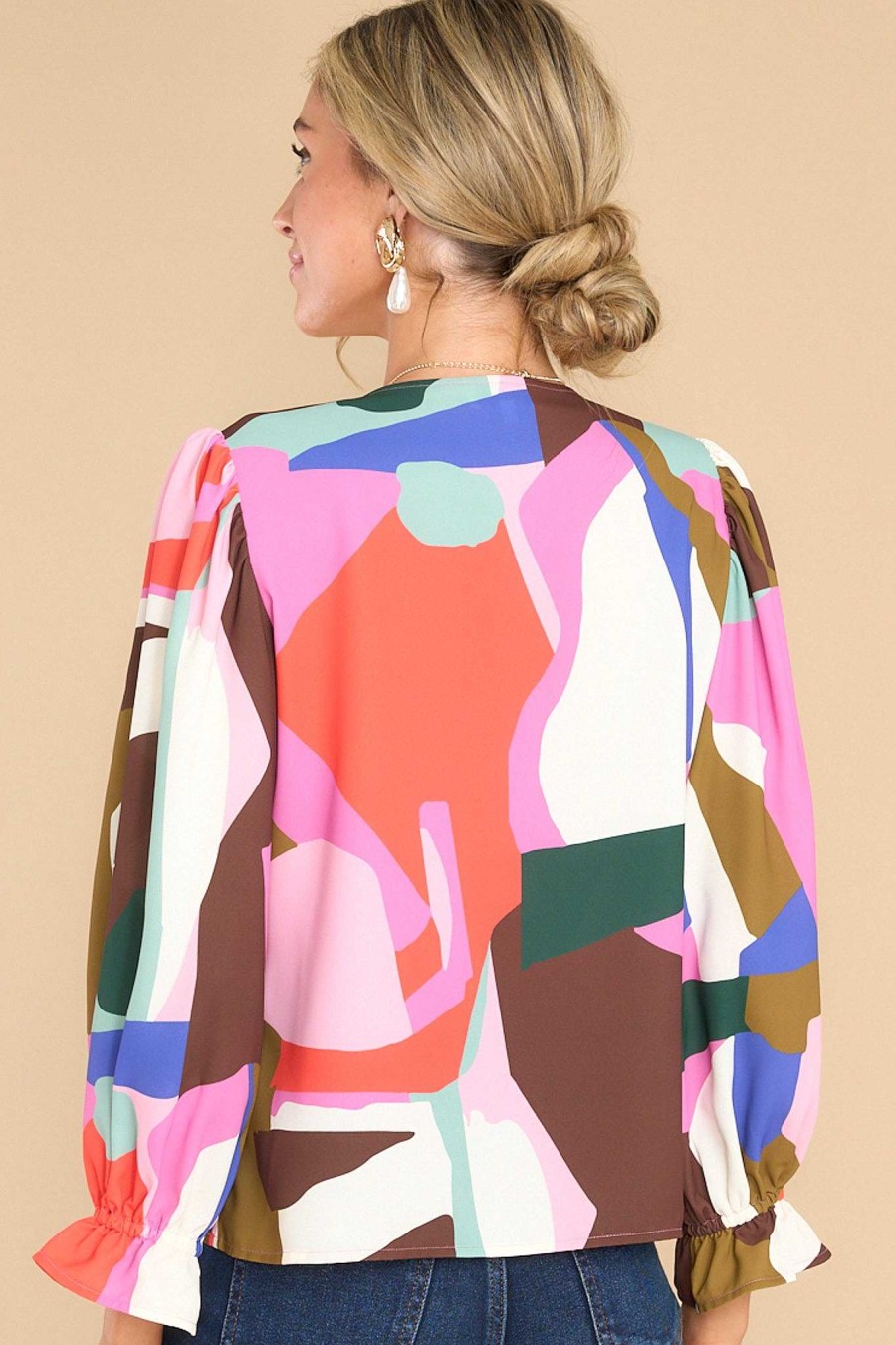 Clothing Crosby by Mollie Burch Casual Tops | Jaimie Multi Print Top Shape Shifter