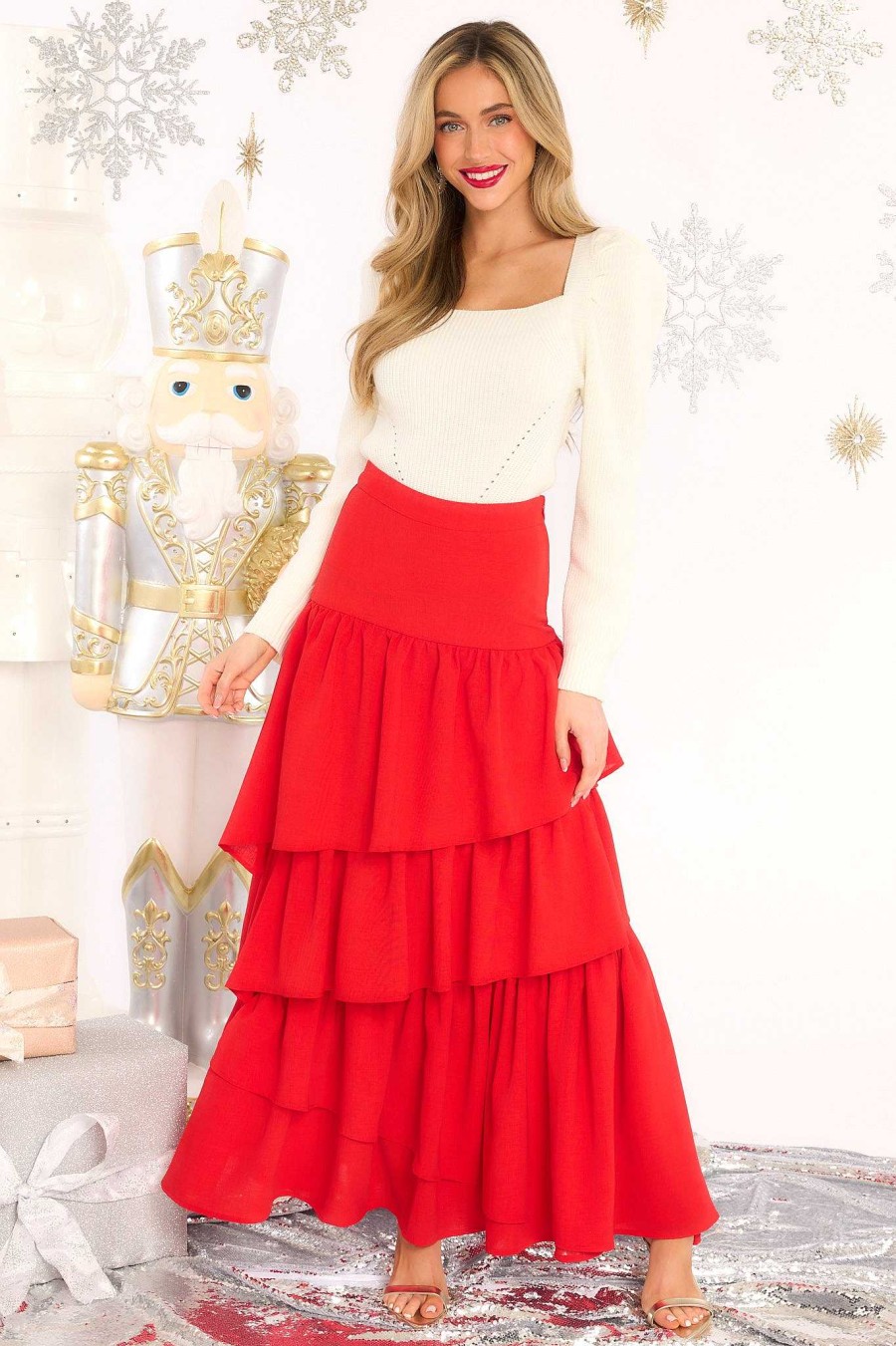 Clothing Red Dress Casual Tops | Our Beautiful Love Top Ivory