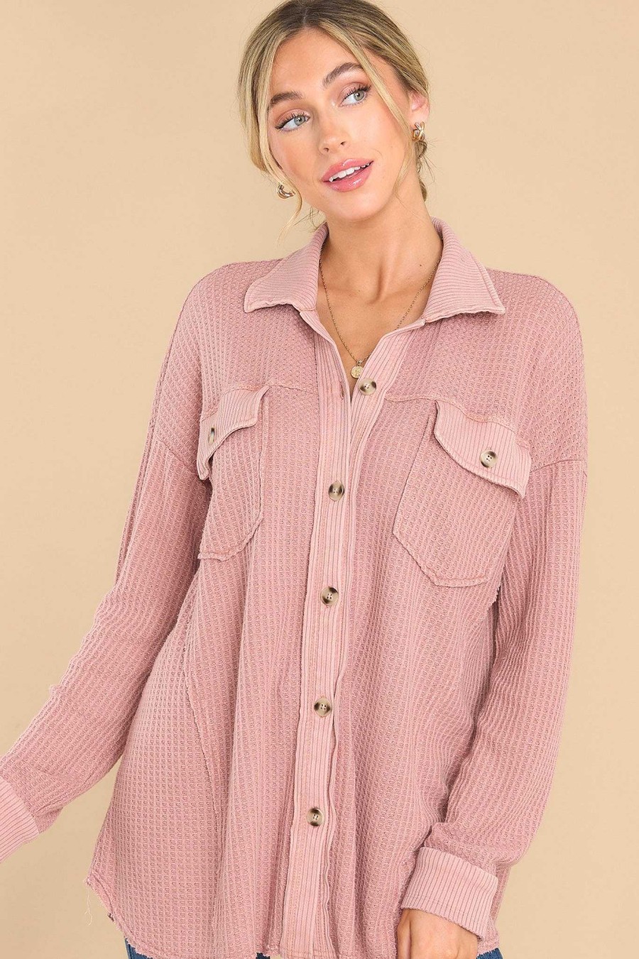 Clothing Red Dress Casual Tops | Where I Belong Top Dusty Rose