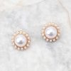 Jewelry Red Dress | Delicate Perfection Pearl Stud Earrings Gold