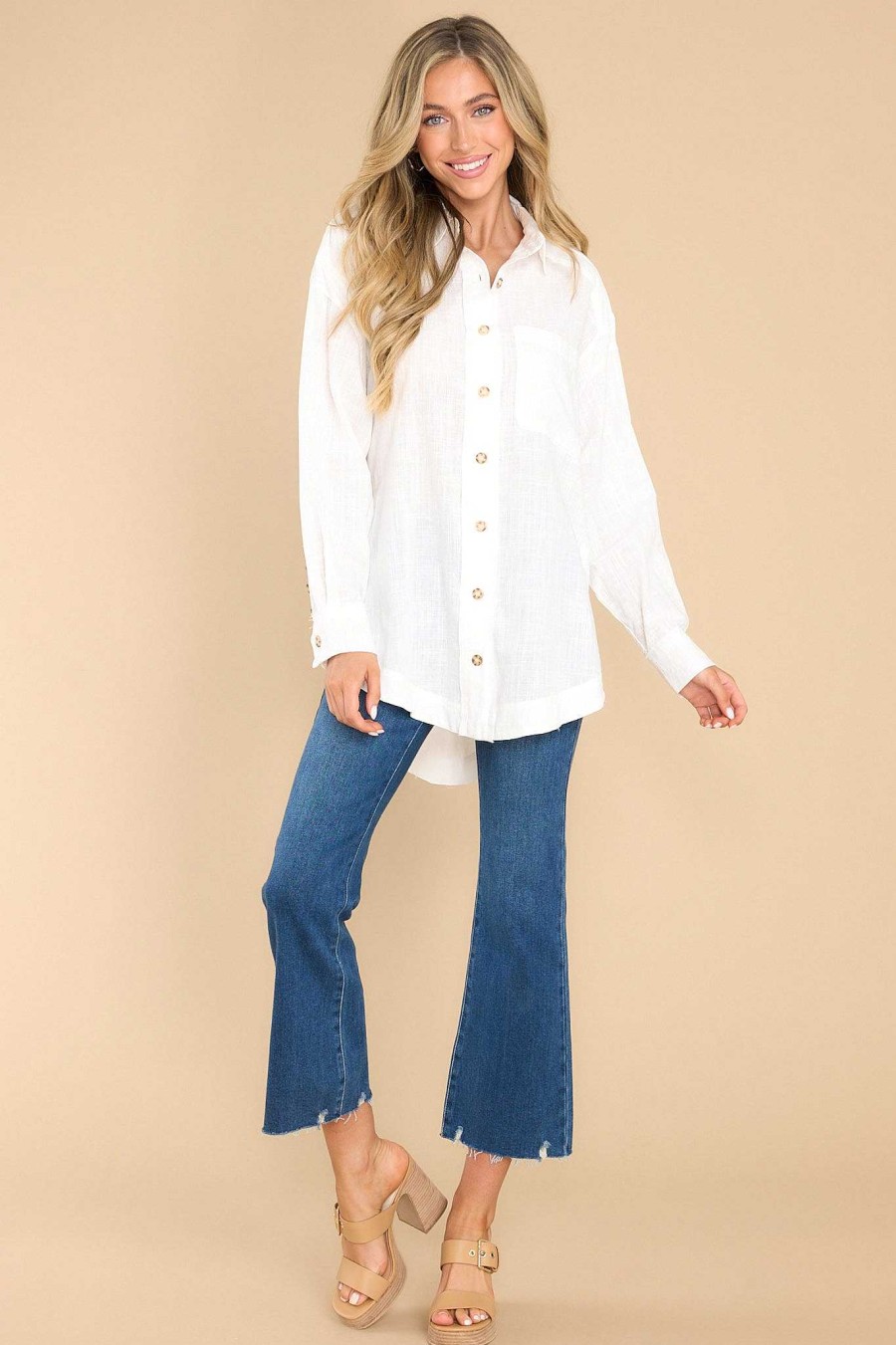 Clothing Red Dress Casual Tops | Just Me And You Top Ivory
