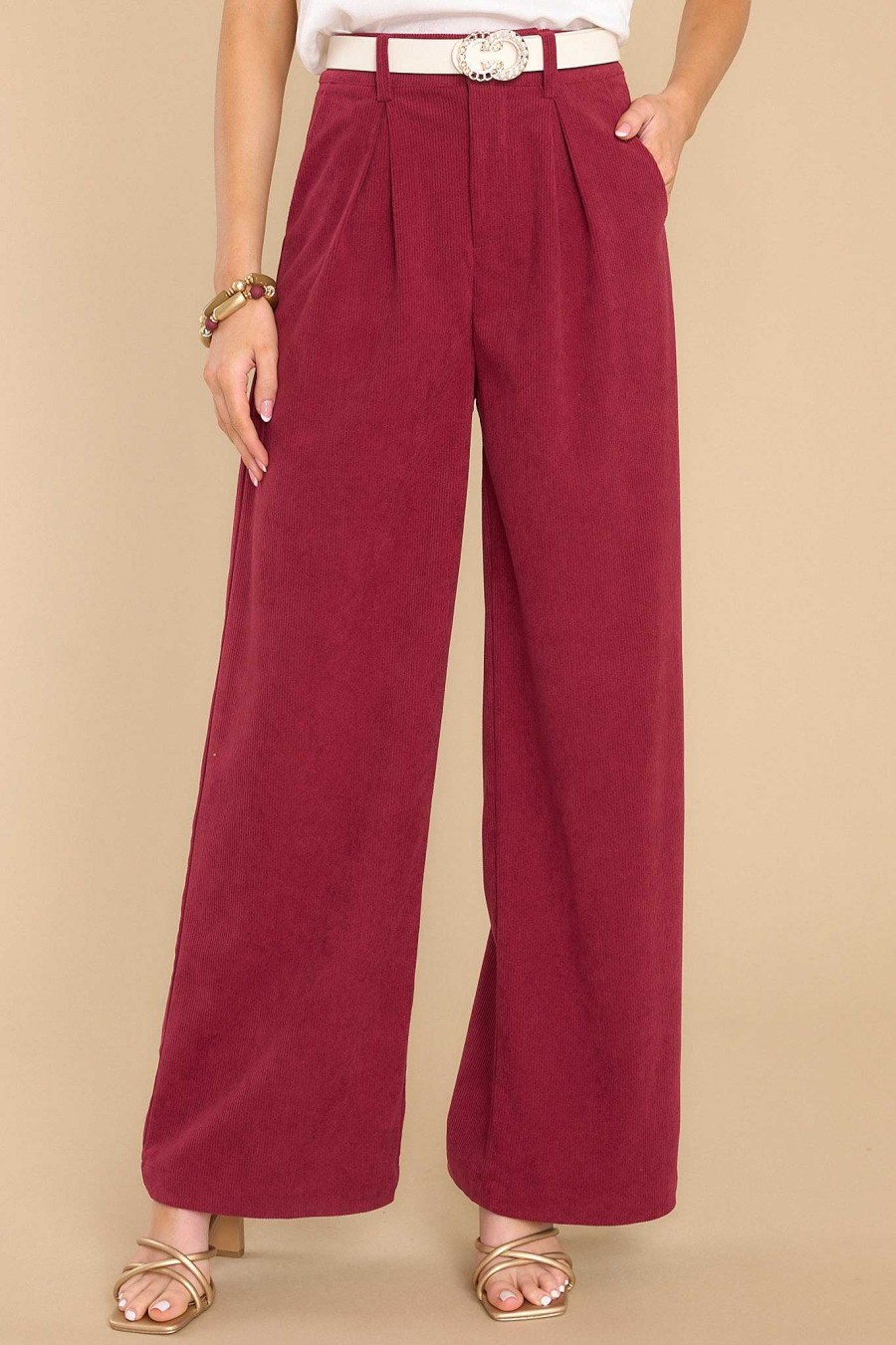 Clothing Aura Pants | Beyond Bold Pants Cranberry