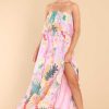 Clothing Red Dress Maxi Dresses | Paradise Island Multi Print Maxi Dress Pink