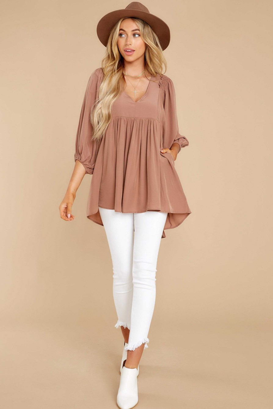 Clothing Red Dress Tunics | Whatever It Takes Top Mocha