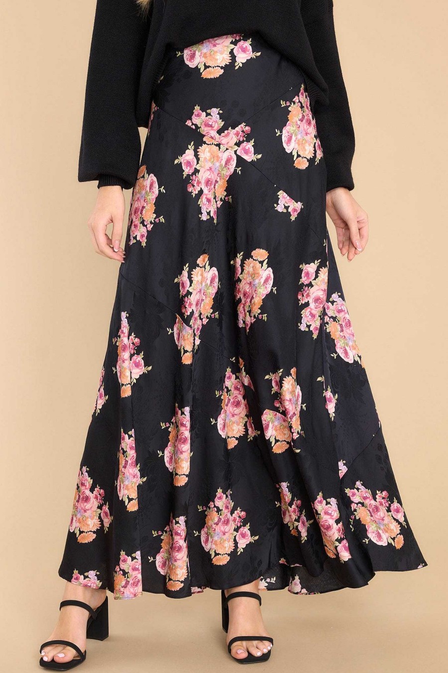 Clothing LoveShackFancy Skirts | Booker Pearl Maxi Skirt Black