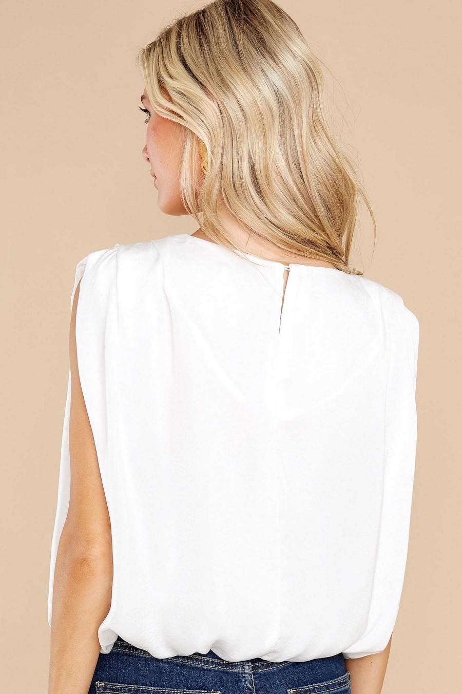 Clothing Red Dress Blouses & Shirts | It'S So Simple Top White
