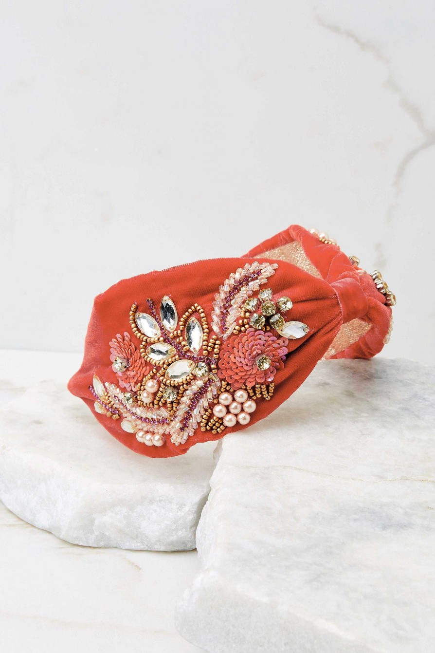 Accessories Treasure Jewels Hair Accessories | Beauty And The Bead Floral Headband Orange