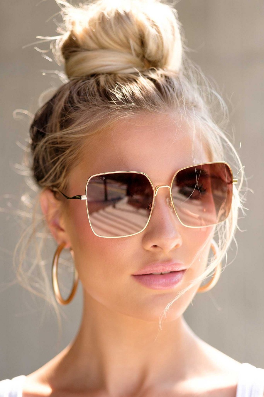 Accessories DIFF Sunglasses | Clara Gold Gradient Sunglasses Brown