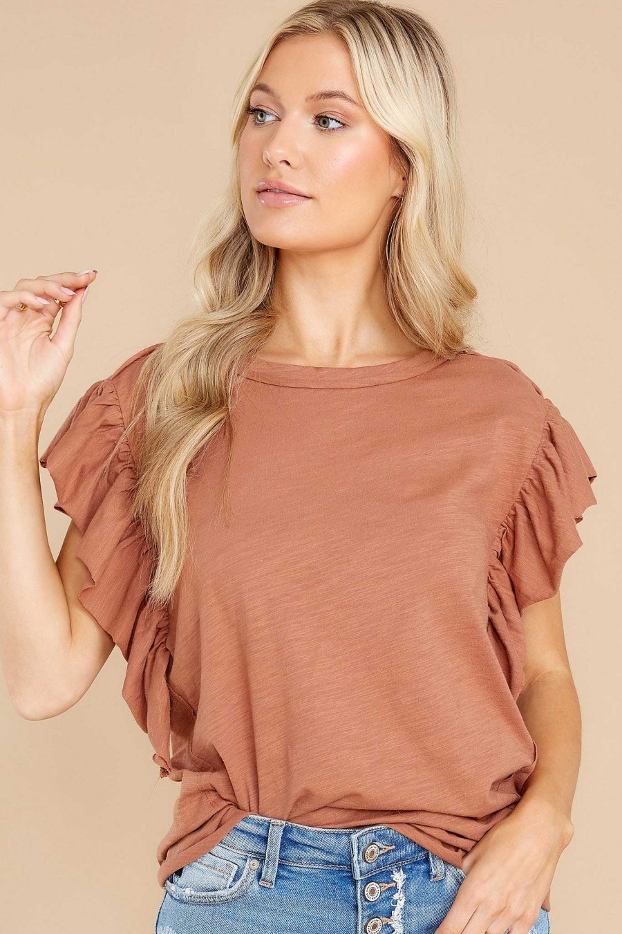 Clothing Red Dress Blouses & Shirts | Good Morning Top Clay