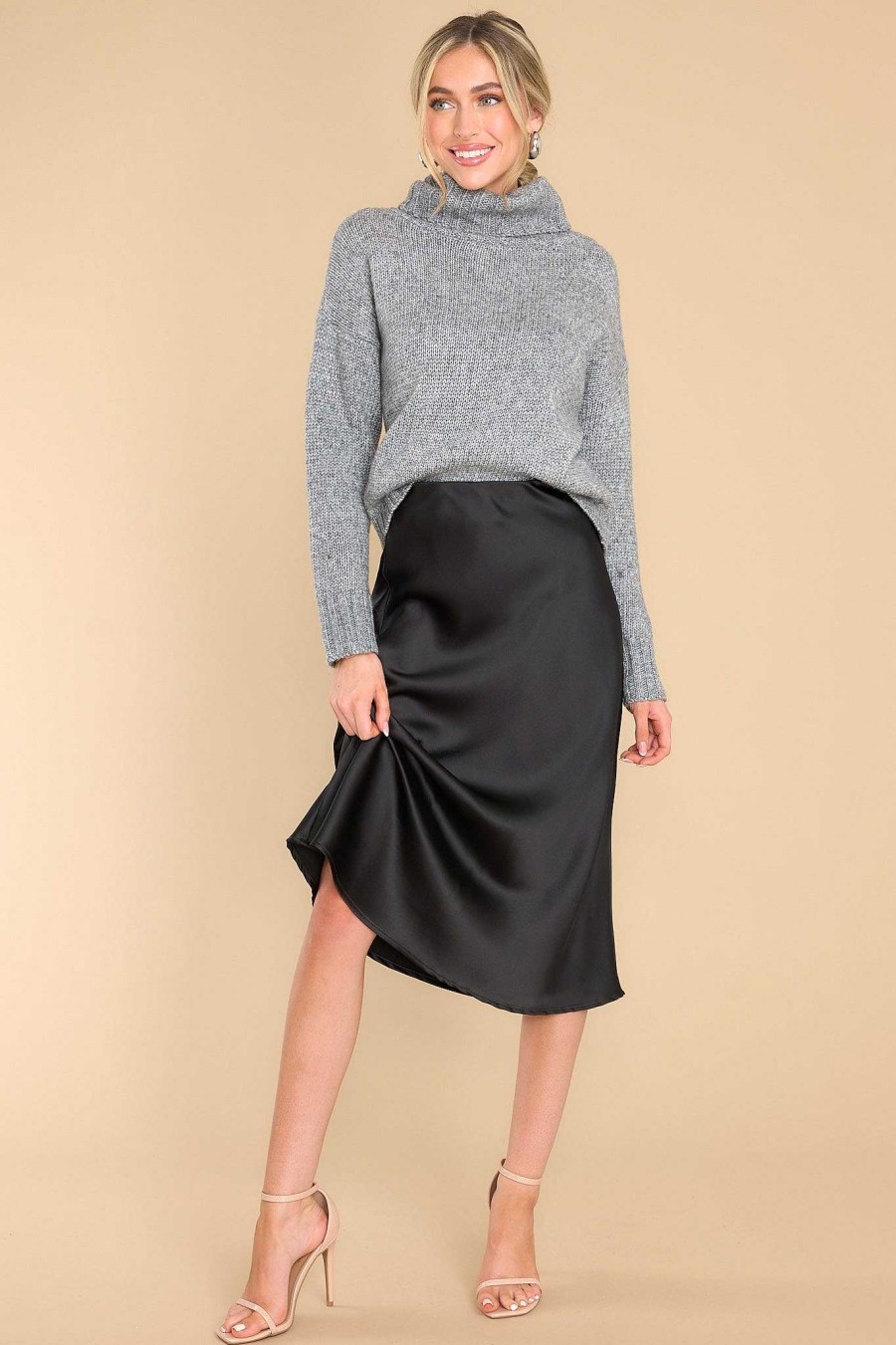Clothing Red Dress Skirts | Strings Attached Midi Skirt Black
