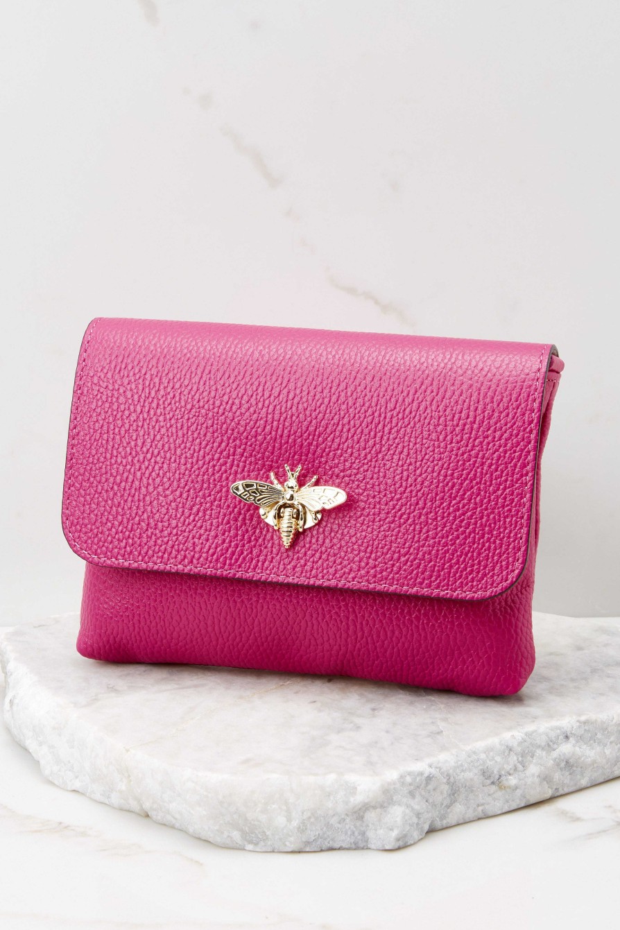 Accessories German Fuentes Crossbody Bags | Work Smarter Leather Bag Hot Pink