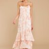 Clothing Red Dress Floral Dresses | Meet Me In Midtown Pink Print Maxi Dress Blush