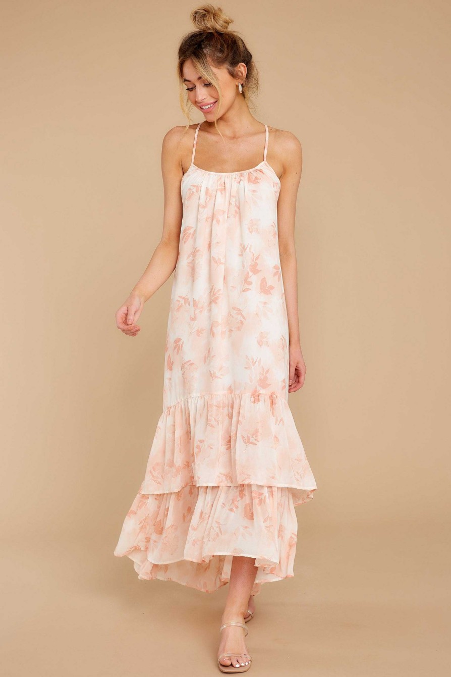 Clothing Red Dress Floral Dresses | Meet Me In Midtown Pink Print Maxi Dress Blush